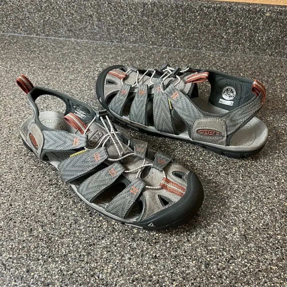 Keen Newport Hydro Synthetic Sandals Gray/Orange Men's 11.5 Sport Hiking Outdoor